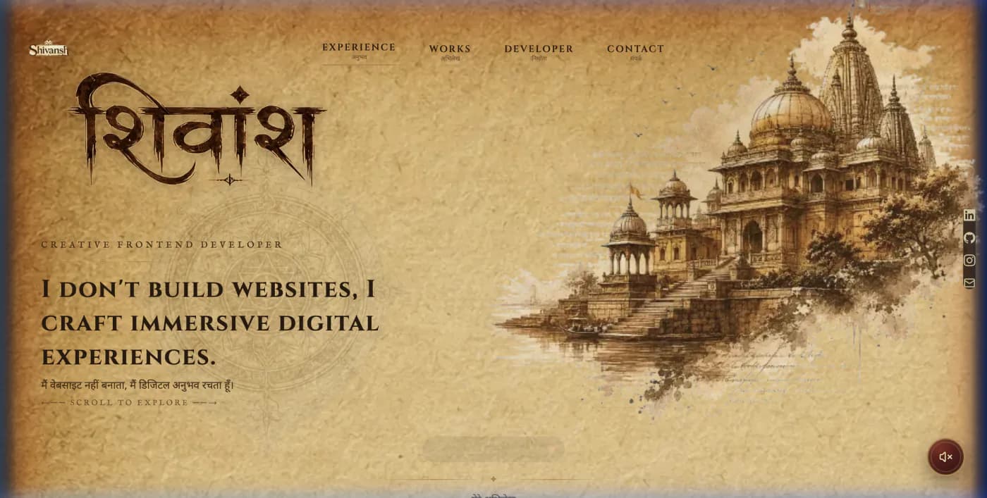 Shivansh Patidar Portfolio project interface